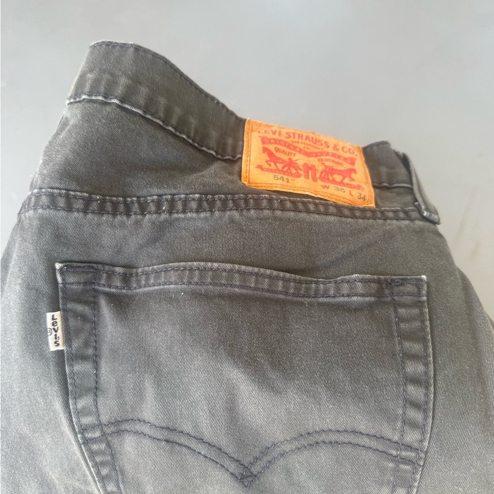 Levi's Men's Gray Straight Jeans with Orange Patch